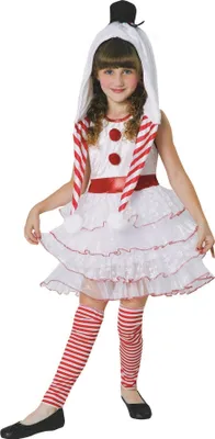 Image de Bristol Novelty - Costume "Snowgirl" pour fille BN605 (S) (Blanc/Rouge)