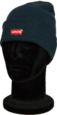 Image de Bonnet à revers pour homme LEVI'S, référence 230791, bonnet rouge à oreilles d'ailes de chauve-souris - fabriqué en Italie, taille unique, 100 %.polyacrylique
