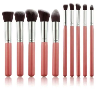 Obrázok produktu pre Technique PRO Sada štetcov na líčenie, ružová, 10 kusov, v ružovej a striebornej farbe
