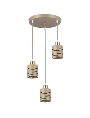 Produktbild von MasterLED Pendelleuchte Elen E27 3-flammig Beige-Gold rund