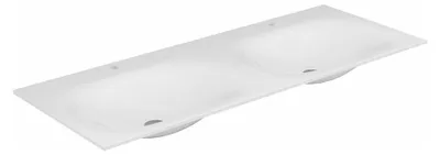 Immagine prodotto di KEUCO EDITION 11 Double lavabo encastré en Varicor, 2450x17x535mm, 2 x 1 trou pour robinet, blanc, 31280702402, 31280702402