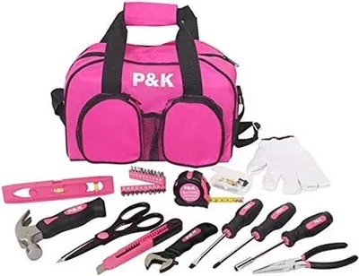 Produktbild von Famanu Werkzeugset 77-teilig - Rosa, ideal für DIY-Projekte