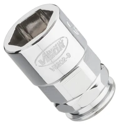 Produktbild von VIGOR Steckschlüssel-Einsatz superflach V5202-9 Vierkant hohl 6,3 mm (1/4 Zoll) Außen-Sechskant Profil 9
