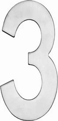 Produktbild von Hausnummer 3 150x3mm Edelstahl gebürstet