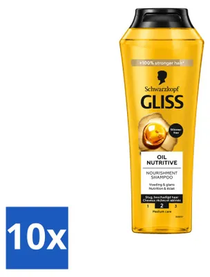 Produktbild von 10 x Schwarzkopf Gliss Oil Nutritive Shampoo für trockenes Haar - 250 ml - Vorteilspackung - 10 Stücke