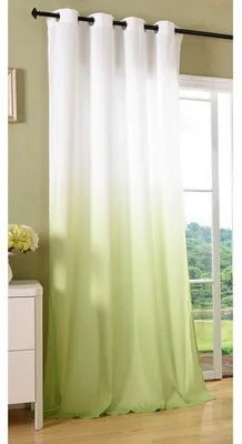 Produktbild von Schal Blickdicht Vorhang Ösen Gardine Microsatin Farbverlauf Microfaser, 1 Stück 245x140, Apfelgrün, 204252