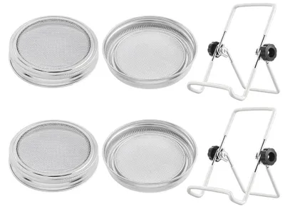 Produktbild von 4 Edelstahl-Keimbehälter mit Deckel für die Keimung