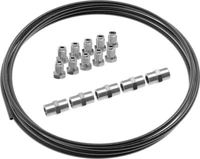Obrázek produktu pro 5m brzdová trubka AUPROTEC Ø 4,75 mm ocel + 10 šroubení + 5 spojů M10x1 podle DIN 74 234 měděná ocelová brzdová trubka v sadě pro odbočku F
