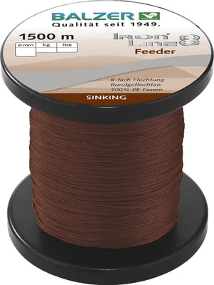 Produktbild von Balzer Iron Line 8 Feeder dunkelrot - 1500m geflochtene Angelschnur, Durchmesser/Tragkraft:0.12mm / 9.8kg