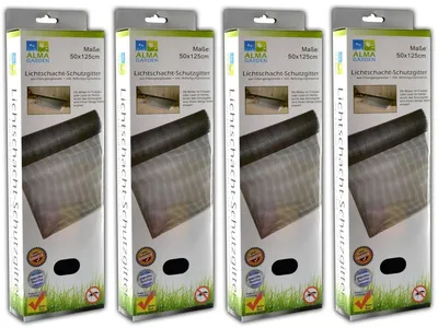 Produktbild von Set aus 4 Blätter- und Insektenschutzgittern – für Lichtschächte – 50 x 125 cm