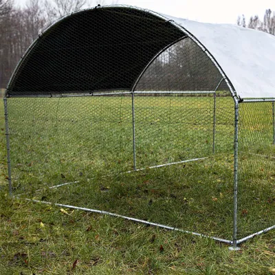 Obrázek produktu pro Fudajo XXL ohrada pro volný výběh 4 x 2,95 x 2 m se sluneční stříškou a pozinkovanými mřížemi, venkovní ohrada jako voliéra pro slepice nebo králíkárna, ohrada pro malá zvířata s mřížemi