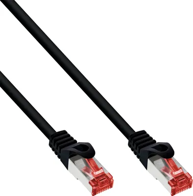 Produktbild von INLINE BULK 100er Patchkabel S-FTP PiMf Cat.6 250MHz PVC Kupfer schwarz 0,5m