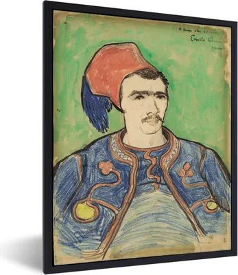 Produktbild von MuchoWow® MuchoWow® Gerahmtes Poster Der Zouave - Vincent van Gogh 30x40 cm - Poster mit zchwarzem Bilderrahmen - Wanddeko - Kunstdrucke