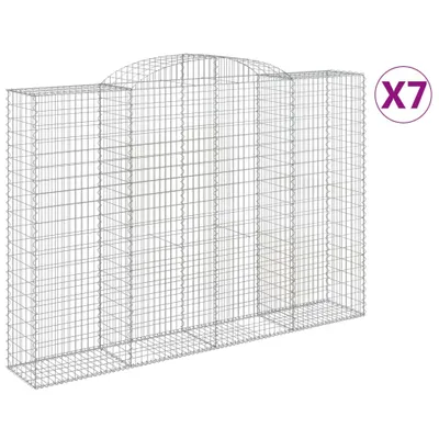 Produktbild von Gabionen mit Hochbogen 7 Stk. 300x50x200/220cm Verzinktes Eisen