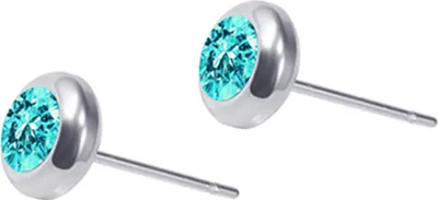 Produktbild von Uni-Ohrstecker aus Edelstahl mit Strasssteinen, Helix-Piercing-Schmuck, Geschenk-blauer See