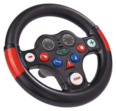 Produktbild von Lenkrad Rennsound Spielzeuglenkrad - Mit Rennsound - Für Bobby Car und BIG Traktoren - Ab 1 Jahr - 3 AAA-Batterien inklusive