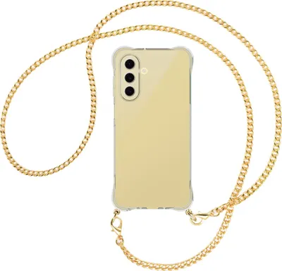 Produktbild von Handykette Backcover-Schutzhülle mit Band (Metall goldfarben) für Samsung Galaxy A26 5G - goldfarbene Kette