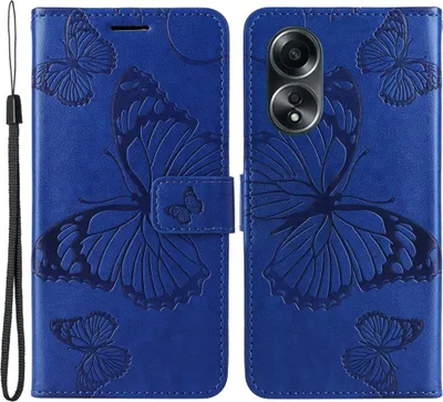 Produktbild von OPPO A58 Hülle - Coverup Schmetterlinge Klapphülle - Blau