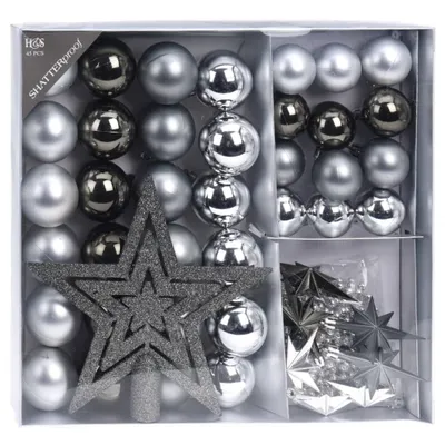 Immagine prodotto di Set di decorazioni natalizie 45 pz. Decorazioni natalizie diverse selezioni di baubles