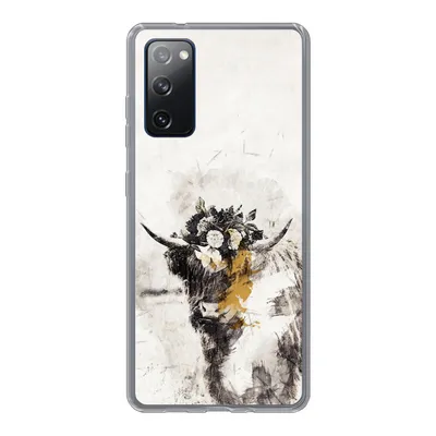 Produktbild von MuchoWow® Handyhülle Schutzhülle Hülle für Samsung Galaxy S20 FE Schottischer Highlander - Farbe - Blumen Silikon Softcase Handy Hülle - Abdeckung