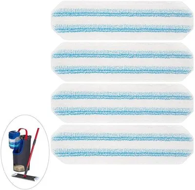 Produktbild von 4er-Pack - Passend für Vileda H2Pro Flatmop Ersatz - Ersatz-Mikrofaser-Wischkopfs - Ersatz-Wischpads, geeignet für das O Cedar H2pro Mopsystem - maschinenwaschbar - wiederverwendbare Wischpads - für eine gründliche Reinigung