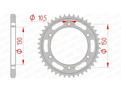 Produktbild von AFAM Kettenrad Stahl Standard - 525