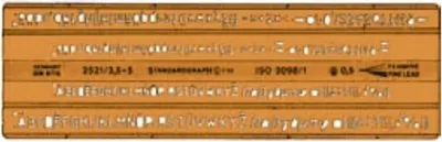 Produktbild von Standardgraph Schriftschablone ISONORM für Feinminenstift, Typ B gerade Mittel
