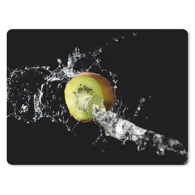 Produktbild von MuchoWow® Mauspad Mousepad Kiwi - Obst - Stillleben - Wasser - Schwarz 23x19 cm - Mousepads - Maus Mat - Pad - Mausunterlage - Schreibtischunterlage - Mauspad