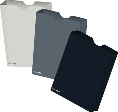 Produktbild von itenga Heftbox DIN A4 Hochformat aus PP schwarz grau hellgrau - 3er Set - Grautöne