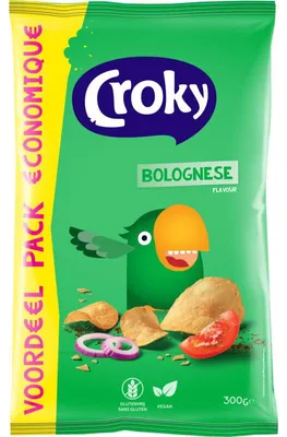 Produktbild von Croky Bolognese Chips Vorteilspack 300g – Knuspriger, würziger Snack