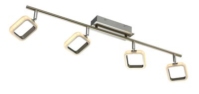 ESTO NERO LED Deckenleuchte 4-flg. Metall gebürstet, chrom,LED Platine,A+,762027-4