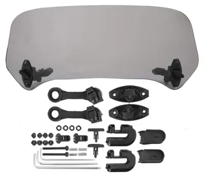 Image de Pare-brise universel - Déflecteur de vent pour moto - Déflecteur d'air - Plastique - Réglable - 28x17x7 cm - Pare-brise pour moto