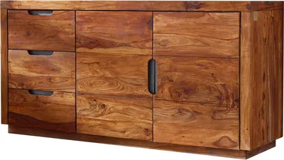 Image de MASSIVMOEBEL24 | Buffet 150x45 Palissandre laqué Noisette DUKE #126