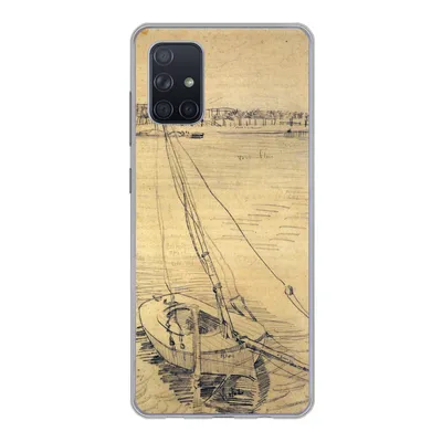 Produktbild von MuchoWow® Handyhülle Schutzhülle Hülle für Samsung Galaxy A51 Segelboot auf der Seine bei Asnières - Vincent van Gogh Silikon Softcase Handy Hülle - Schutzabdeckung