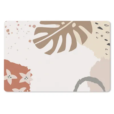 Produktbild von MuchoWow® Schreibtischunterlage Sommer - Monstera - Braun 60x40 cm - XXL Mauspad - Großes Mauspad