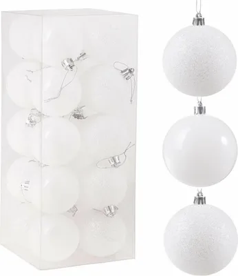 Obrázek produktu pro Vánoční baňky perleťově bílé mix - 8cm, sada 20ks