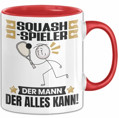 Produktbild von Squash-Spieler Tasse Geschenk für Squash-Spieler Der Mann Der Alles Kann Geschenkidee zum Geburtstag (Rot)