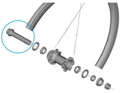 Produktbild von SHIMANO Hohlachse für WH-R9270-C50-TU-F VR - Achseinheit für Rennrad-Vorderra....