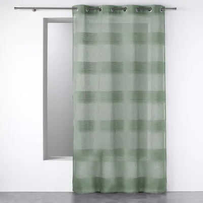 Vorhänge mit Ösen, 140 x 280 cm, Leinenoptik, Chenille, Grün