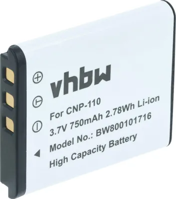 Produktbild von vhbw Akku kompatibel mit Casio Exilim Pro EX-F1, EX-ZR50 Kamera (750 mAh, 3,6 V, Li-Ion)