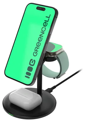Obrázok produktu pre Green Cell MSST-GC-3IN1-B, Auto, 12 V, Bezdrôtové nabíjanie, 1 m, Čierna