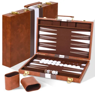 Image de Jeu de backgammon de voyage avec plateau pliable