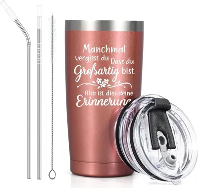 Image de Livole Tasse isotherme en acier inoxydable à emporter 20oz 600ml - sans BPA - or rose