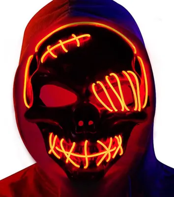 LED-Halloween-Maske mit 3 Modi, leuchtend, rot, für Kostümpartys