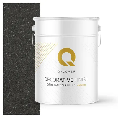 Immagine prodotto di Intonaco decorativo con mica 15 kg - Grafite con mica trasparente D924 - Intonaco strutturato per interni ed esterni, resistente alle intemperie Q-COVER