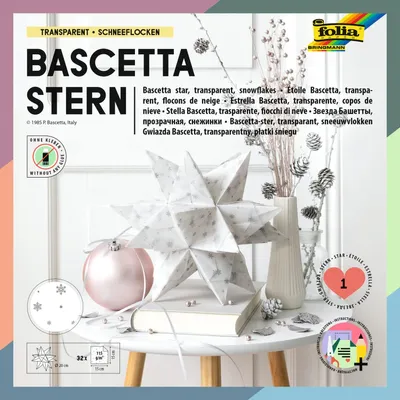 Productafbeelding van 801/1515 - knutselset Bascetta ster, transparant papier met sneeuwvlokken
