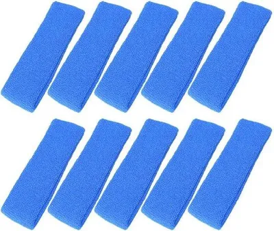 Produktbild von Famanu Sportkopfbänder und Schweißbänder Set - 10 Stück - Blau