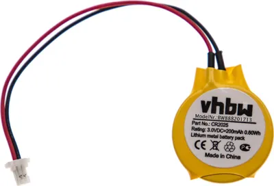 Produktbild von vhbw Universal BIOS-Batterie für diverse Notebook Modellen (200 mAh, 3 V, Li-Mn)