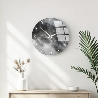 Productafbeelding van Opviq, Huhu349 - 40 x 40, Decoratieve glazen wandklok, meerkleurig, 100% glas, 40 x 40 cm