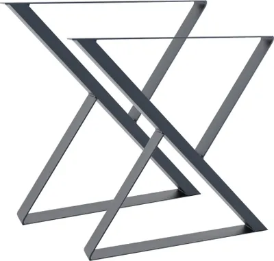 Produktbild von 2er Tischbeine Tischgestell Tischkufen Stahl 70x72 cm Industriedesign (Anthrazit)